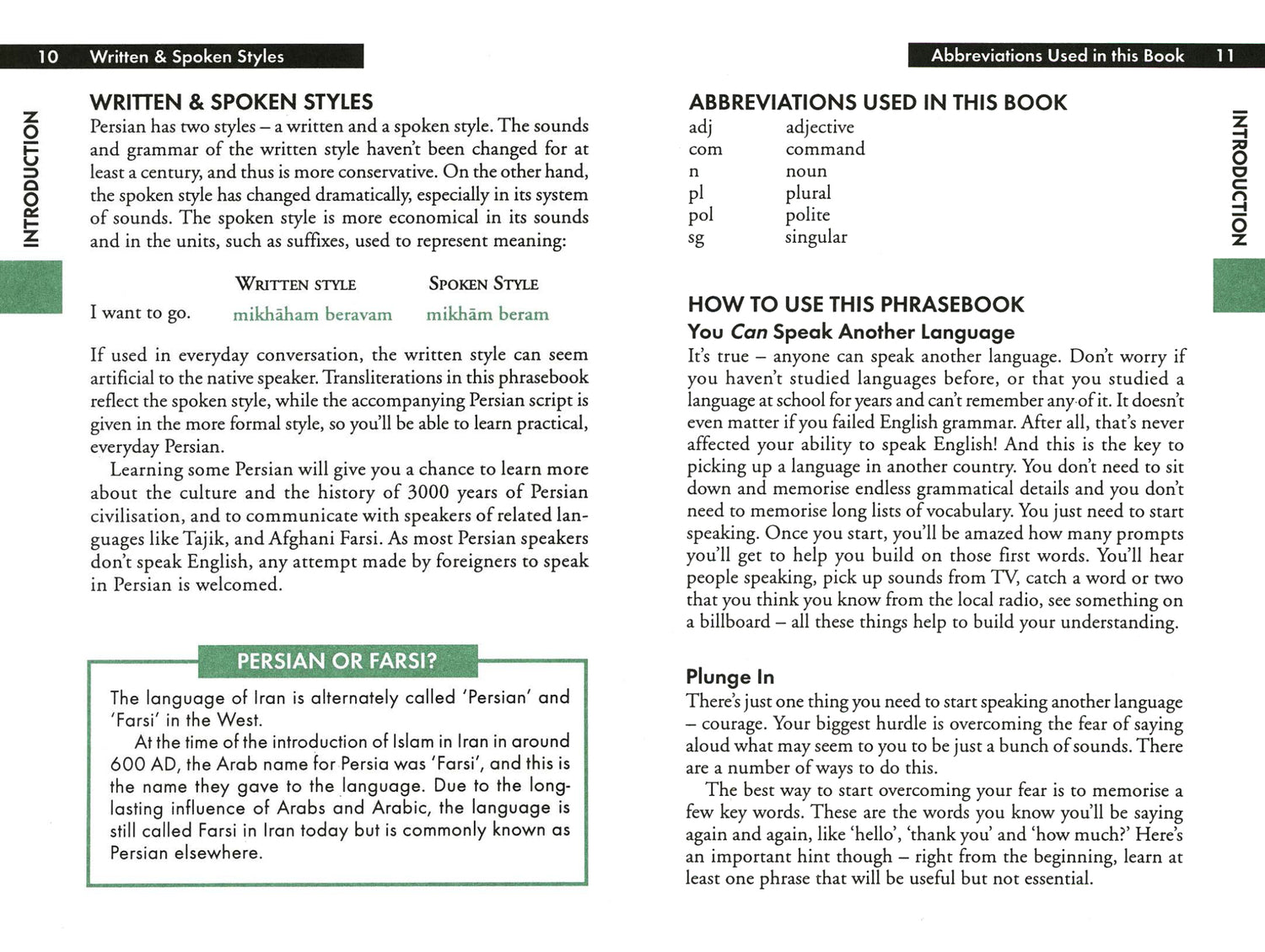 Farsi (Persian) Phrasebook & Dictionary - Book