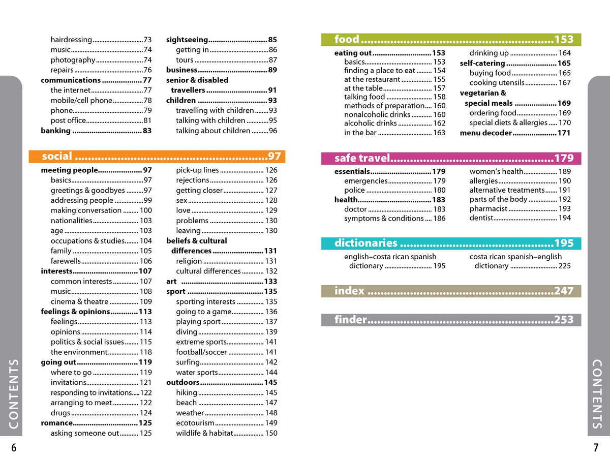 Costa Rican Spanish Phrasebook & Dictionary - Book