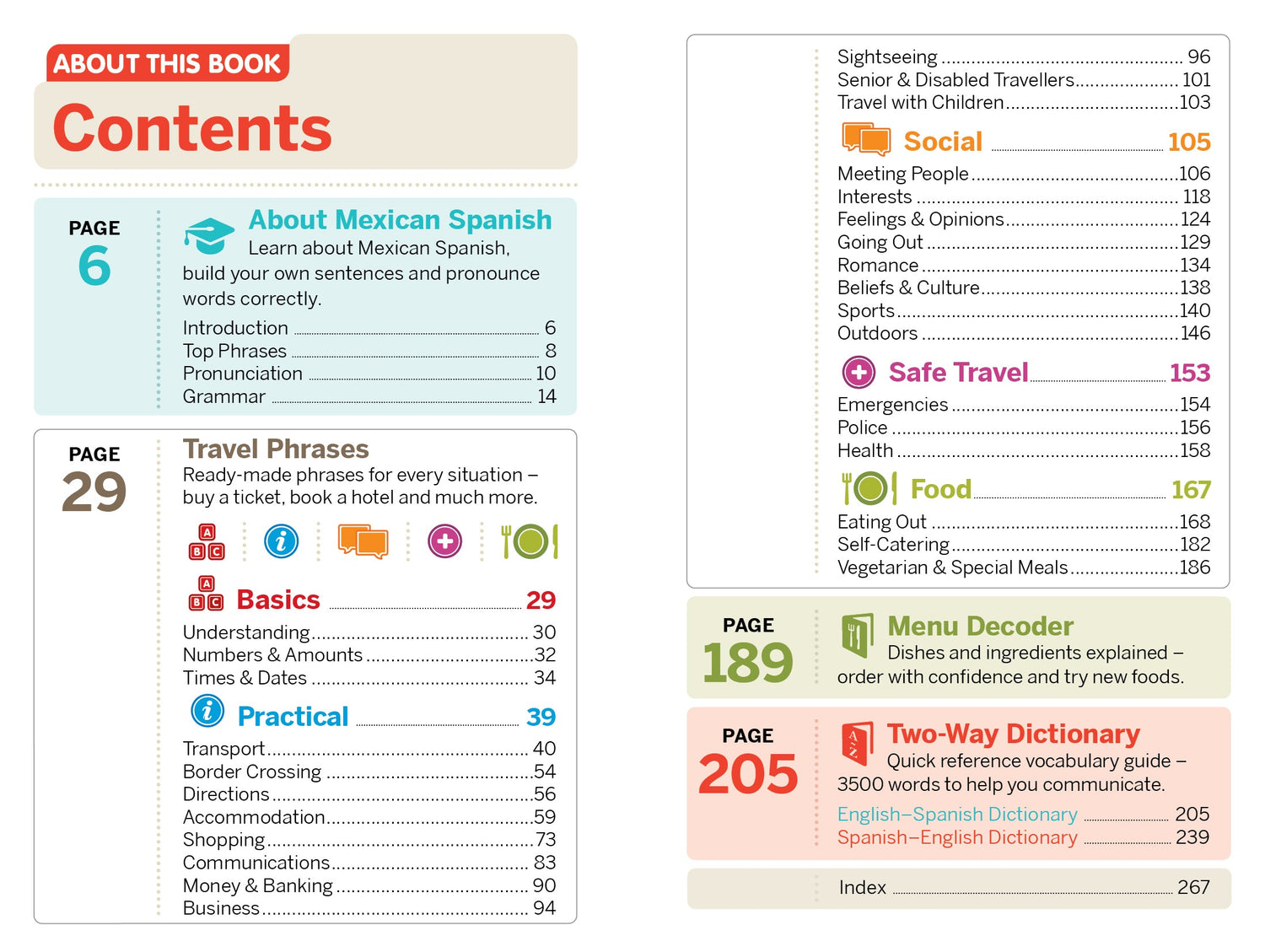 Mexican Spanish Phrasebook & Dictionary - Book