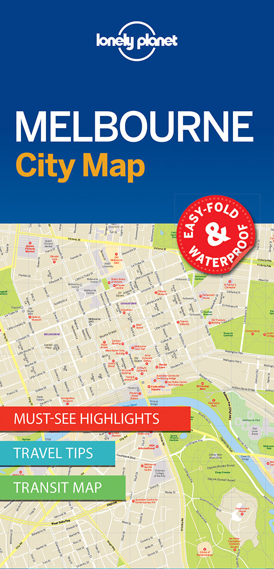 Melbourne City Map - Lonely Planet Shop